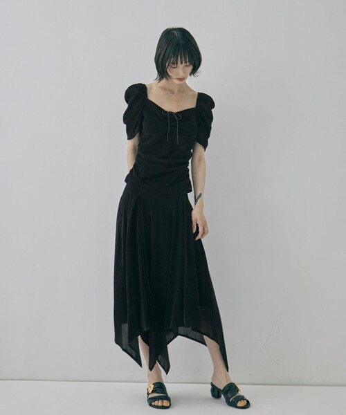 FETICO(フェティコ)の「【FETICO/フェティコ】《STUDIOUS別注》VELOUR TEE/ベロアT(Tシャツ/カットソー・レディース・ブラック/ブラウン・FREE)」の8枚目の写真