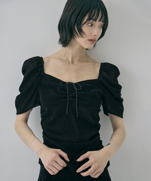FETICO(フェティコ)の「【FETICO/フェティコ】《STUDIOUS別注》VELOUR TEE/ベロアT(Tシャツ/カットソー・レディース・ブラック/ブラウン・FREE)」の11枚目の写真