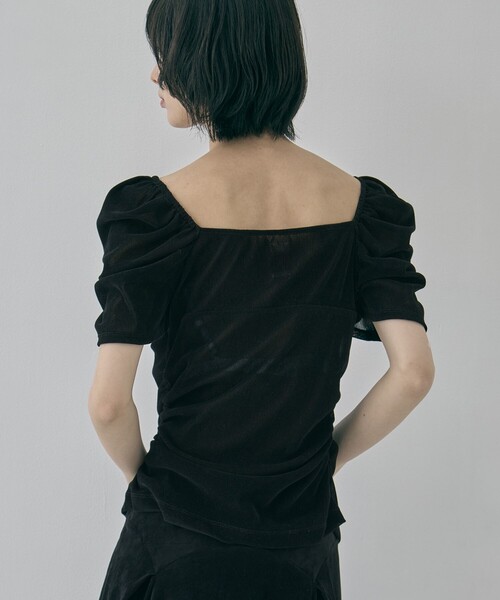 FETICO(フェティコ)の「【FETICO/フェティコ】《STUDIOUS別注》VELOUR TEE/ベロアT(Tシャツ/カットソー・レディース・ブラック/ブラウン・FREE)」の12枚目の写真