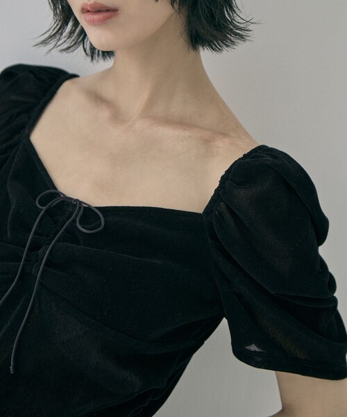 FETICO(フェティコ)の「【FETICO/フェティコ】《STUDIOUS別注》VELOUR TEE/ベロアT(Tシャツ/カットソー・レディース・ブラック/ブラウン・FREE)」の15枚目の写真