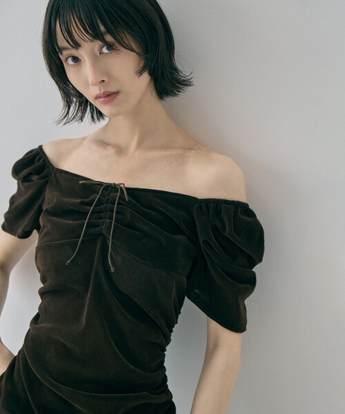 FETICO(フェティコ)の「【FETICO/フェティコ】《STUDIOUS別注》VELOUR TEE/ベロアT(Tシャツ/カットソー・レディース・ブラック/ブラウン・FREE)」の22枚目の写真