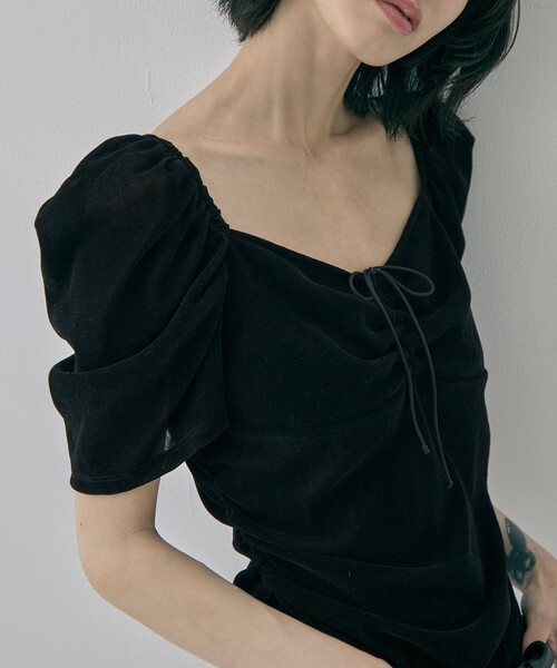 FETICO(フェティコ)の「【FETICO/フェティコ】《STUDIOUS別注》VELOUR TEE/ベロアT(Tシャツ/カットソー・レディース・ブラック/ブラウン・FREE)」の14枚目の写真