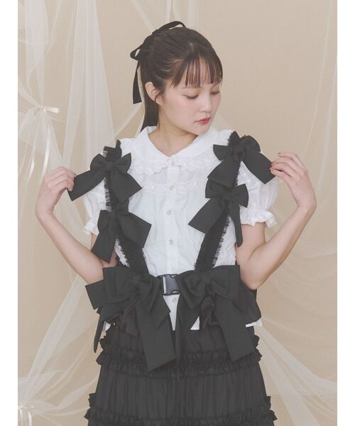 merry jenny（メリージェニー）の「Tulle ribbon harness（ベルト・レディース・ピンク/オフホワイト/ライトブルー/ブラック・FREE）」の6枚目の写真