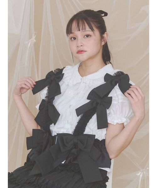 merry jenny（メリージェニー）の「Tulle ribbon harness（ベルト・レディース・ピンク/オフホワイト/ライトブルー/ブラック・FREE）」の7枚目の写真