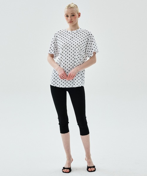 Mardi Mercredi（マルディメクルディ）の「TSHIRT DOT DOUBLE LABEL / Tシャツ ドット ダブル ラベル（Tシャツ/カットソー・レディース・ホワイト・FREE）」の4枚目の写真