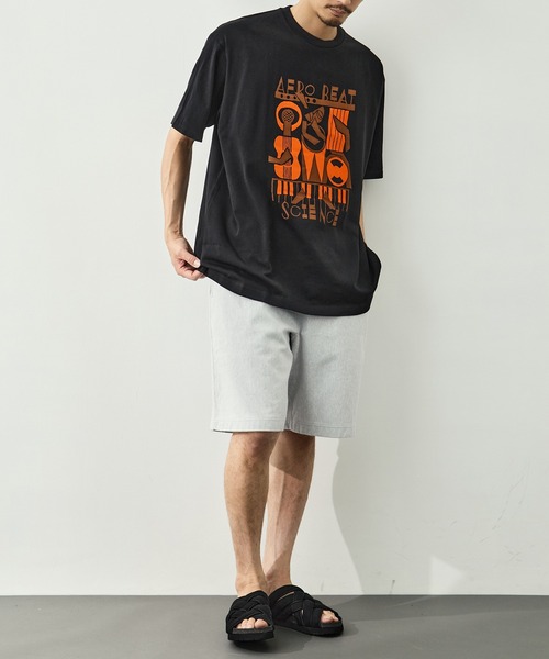 LOOSE JOINTS(ルーズジョインツ)の「【LOOSE JOINTS/ルーズジョインツ】MASATO MAEKAWA - AFRO BEAT SCIENCE S/S TEE(Tシャツ/カットソー・メンズ・ブラック/ホワイト・XL/L)」の7枚目の写真