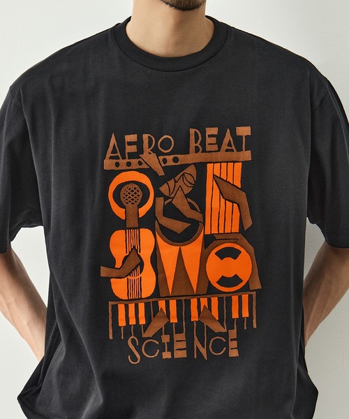 LOOSE JOINTS(ルーズジョインツ)の「【LOOSE JOINTS/ルーズジョインツ】MASATO MAEKAWA - AFRO BEAT SCIENCE S/S TEE(Tシャツ/カットソー・メンズ・ブラック/ホワイト・XL/L)」の8枚目の写真