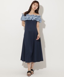 AND COUTURE（アンドクチュール）の「オフショルフリルカットワンピース（ワンピース）」