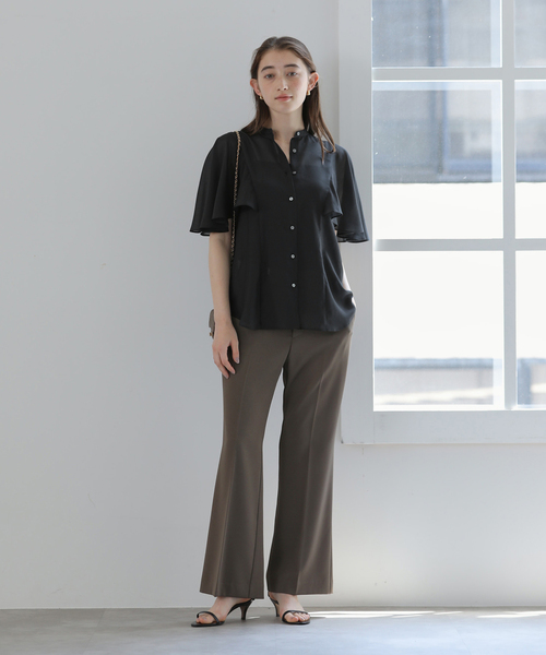 La TOTALITE(ラトータリテ)の「《WEB限定》【洗える】ケープスリーブシャツ(シャツ/ブラウス・レディース・ブラック/ブラック系その他/ホワイト・FREE)」の10枚目の写真