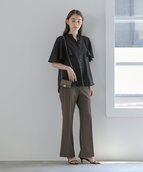 La TOTALITE(ラトータリテ)の「《WEB限定》【洗える】ケープスリーブシャツ(シャツ/ブラウス・レディース・ブラック/ブラック系その他/ホワイト・FREE)」の9枚目の写真