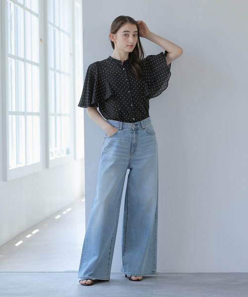 La TOTALITE(ラトータリテ)の「《WEB限定》【洗える】ケープスリーブシャツ(シャツ/ブラウス・レディース・ブラック/ブラック系その他/ホワイト・FREE)」の17枚目の写真