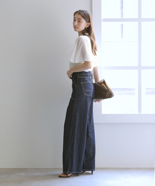La TOTALITE(ラトータリテ)の「《WEB限定》【洗える】ケープスリーブシャツ(シャツ/ブラウス・レディース・ブラック/ブラック系その他/ホワイト・FREE)」の21枚目の写真