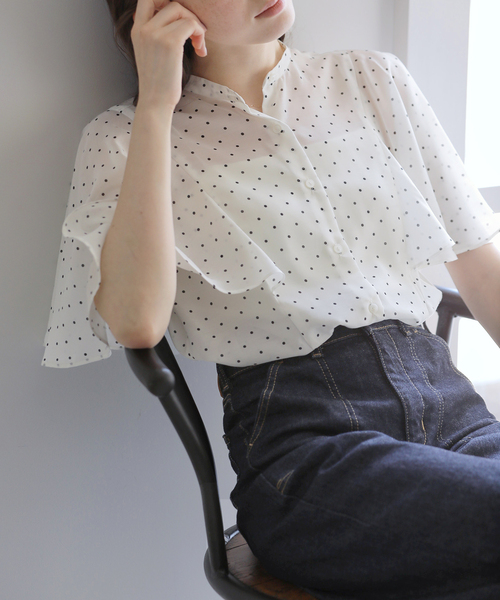 La TOTALITE(ラトータリテ)の「《WEB限定》【洗える】ケープスリーブシャツ(シャツ/ブラウス・レディース・ブラック/ブラック系その他/ホワイト・FREE)」の17枚目の写真