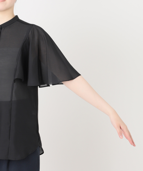 La TOTALITE(ラトータリテ)の「《WEB限定》【洗える】ケープスリーブシャツ(シャツ/ブラウス・レディース・ブラック/ブラック系その他/ホワイト・FREE)」の12枚目の写真