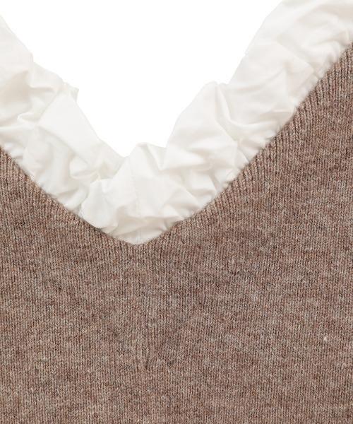 CLANE(クラネ)の「【CLANE】2WAY FRILL V NECK KNIT TOPS(ニット/セーター・レディース・ブラック/ベージュ/グレー・1)」の7枚目の写真