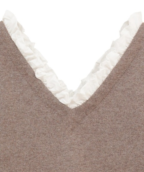 CLANE(クラネ)の「【CLANE】2WAY FRILL V NECK KNIT TOPS(ニット/セーター・レディース・ブラック/ベージュ/グレー・1)」の9枚目の写真