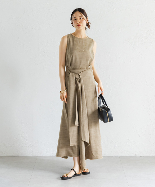 Noble(ノーブル)の「《WEB・有楽町店限定追加》【洗える】フリンジヘムレイヤードワンピース(ワンピース・レディース・モカ/ベージュ・36/38)」の20枚目の写真