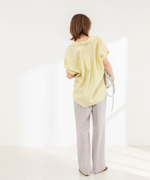 NOLLEY’S（ノーリーズ）の「【BECシリーズ】ウォッシャブルオーガンジースキッパーシャツ（シャツ/ブラウス・レディース・イエロー/オフホワイト/ダークブラウン・38）」の20枚目の写真