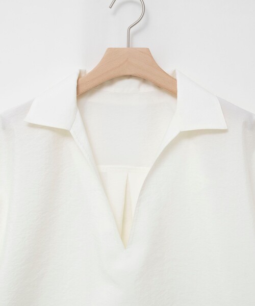 NOLLEY’S（ノーリーズ）の「【BECシリーズ】ウォッシャブルオーガンジースキッパーシャツ（シャツ/ブラウス・レディース・イエロー/オフホワイト/ダークブラウン・38）」の13枚目の写真