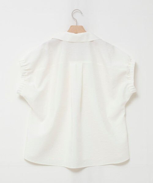 NOLLEY’S（ノーリーズ）の「【BECシリーズ】ウォッシャブルオーガンジースキッパーシャツ（シャツ/ブラウス・レディース・イエロー/オフホワイト/ダークブラウン・38）」の9枚目の写真