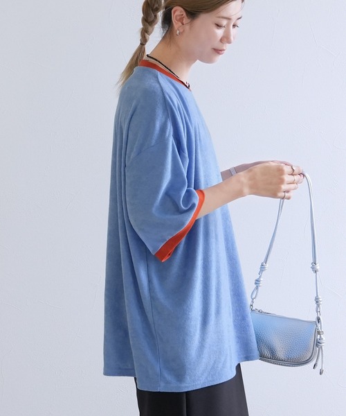 reca(レカ)の「パイルリンガーBIGTシャツ(Tシャツ/カットソー・レディース・チャコールグレー/イエロー/ブルー・M)」の15枚目の写真