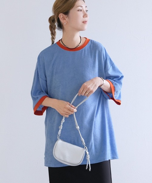 reca(レカ)の「パイルリンガーBIGTシャツ(Tシャツ/カットソー・レディース・チャコールグレー/イエロー/ブルー・M)」の18枚目の写真