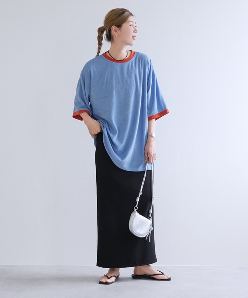 reca(レカ)の「パイルリンガーBIGTシャツ(Tシャツ/カットソー・レディース・チャコールグレー/イエロー/ブルー・M)」の19枚目の写真