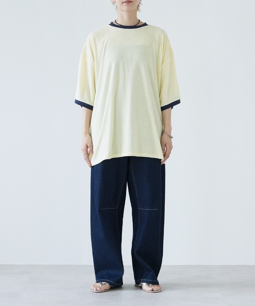 reca(レカ)の「パイルリンガーBIGTシャツ(Tシャツ/カットソー・レディース・チャコールグレー/イエロー/ブルー・M)」の20枚目の写真