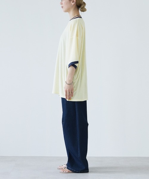 reca(レカ)の「パイルリンガーBIGTシャツ(Tシャツ/カットソー・レディース・チャコールグレー/イエロー/ブルー・M)」の21枚目の写真
