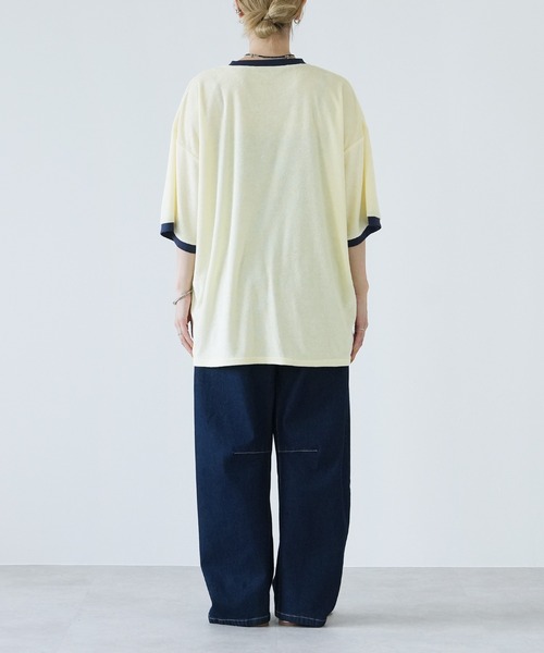 reca(レカ)の「パイルリンガーBIGTシャツ(Tシャツ/カットソー・レディース・チャコールグレー/イエロー/ブルー・M)」の22枚目の写真