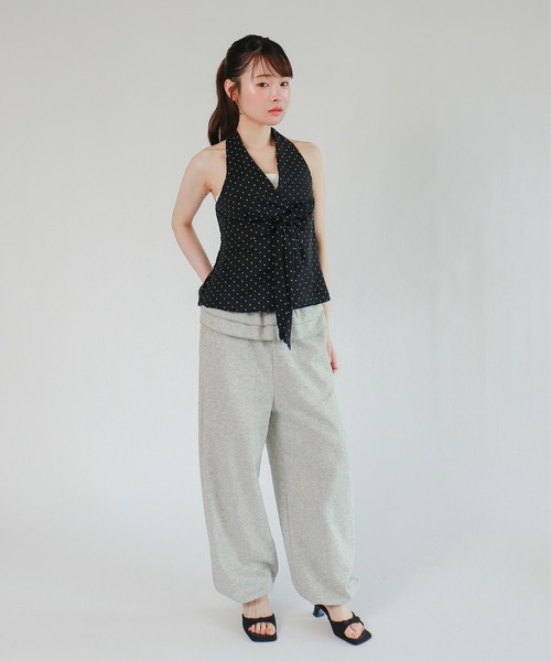 mic by Olu.(ミックバイオルドット)の「< ZOZOTOWN限定 >ドットリボンホルタートップス(シャツ/ブラウス・レディース・アイボリー/ブラック・FREE)」の12枚目の写真