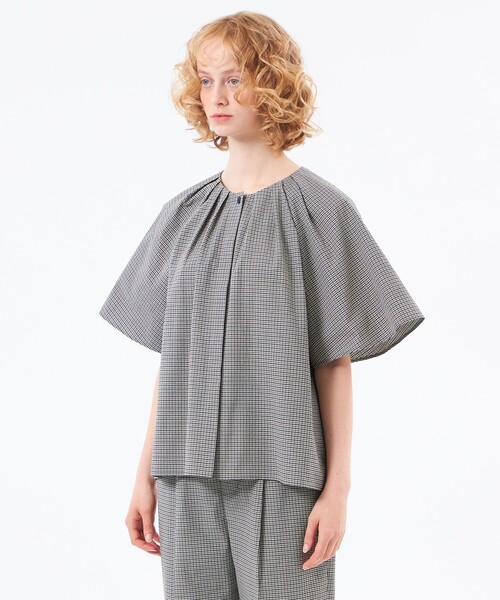 MACKINTOSH PHILOSOPHY（ﾏｯｷﾝﾄｯｼｭ ﾌｨﾛｿﾌｨｰ）の「エアリーサッカーブラウス（シャツ/ブラウス・レディース・ブラック/オフホワイト/ベージュ・38/36）」の8枚目の写真