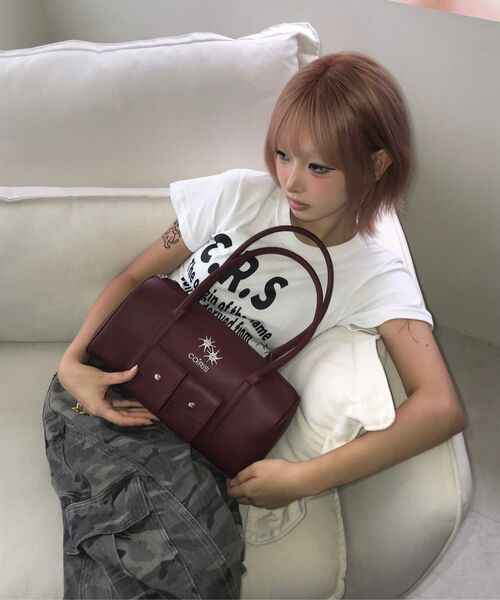 COIRIS(コイリス)の「トークポケットダッフルショルダーバッグ (5カラー)(ショルダーバッグ・レディース・ブラック/チャコールグレー/バーガンディー/ライトブルー/ブラック系その他2・FREE)」の9枚目の写真