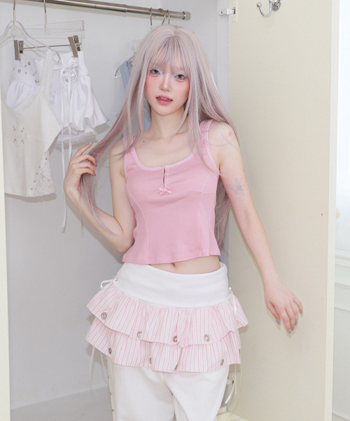 CHERRYQUIRI(チェリーキュリー)の「hook line sleeveless - washed pink(Tシャツ/カットソー・レディース・その他・FREE)」の1枚目の写真