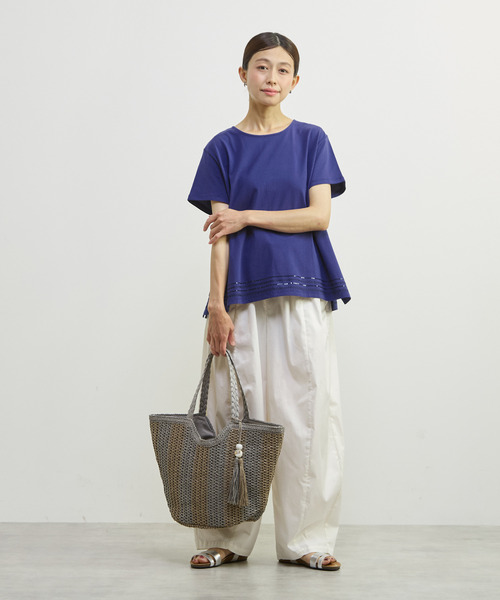 MELROSE claire(メルローズ クレール)の「【裾刺しゅう&スパンコール プルオーバー】(Tシャツ/カットソー・レディース・ホワイト/ブルー/ブラック・FREE)」の12枚目の写真