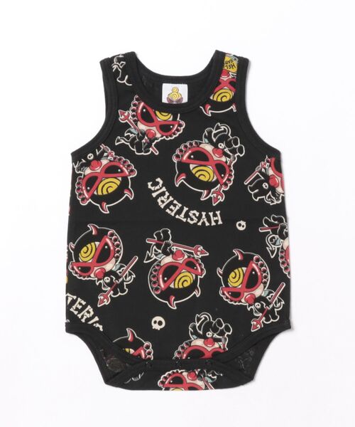 HYSTERIC MINI(ヒステリックミニ)の「DEVILKIN総柄ノースリーブロンパース(ロンパース・キッズ・ホワイト系その他/ピンク系その他/ブラック系その他・80/70)」の2枚目の写真