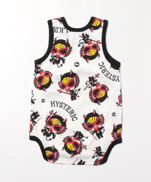 HYSTERIC MINI(ヒステリックミニ)の「DEVILKIN総柄ノースリーブロンパース(ロンパース・キッズ・ホワイト系その他/ピンク系その他/ブラック系その他・80/70)」の4枚目の写真