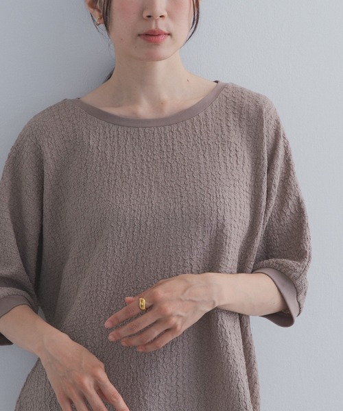 URBAN RESEARCH DOORS(アーバンリサーチドアーズ)の「ワッシャーカットドルマンプルオーバー(Tシャツ/カットソー・レディース・チャコールグレー/ブルー/グレー系その他・FREE)」の4枚目の写真
