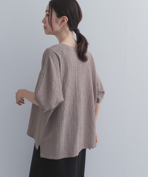 URBAN RESEARCH DOORS(アーバンリサーチドアーズ)の「ワッシャーカットドルマンプルオーバー(Tシャツ/カットソー・レディース・チャコールグレー/ブルー/グレー系その他・FREE)」の6枚目の写真