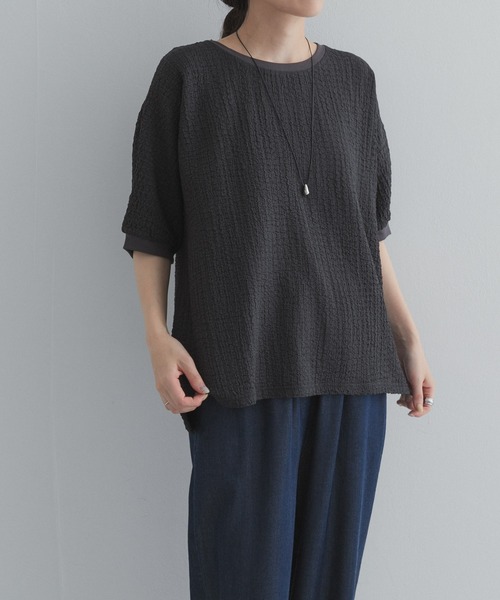 URBAN RESEARCH DOORS(アーバンリサーチドアーズ)の「ワッシャーカットドルマンプルオーバー(Tシャツ/カットソー・レディース・チャコールグレー/ブルー/グレー系その他・FREE)」の15枚目の写真