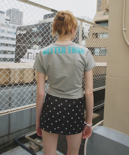 Mili affinity(ミリアフィニティー)の「HOTESTロゴTシャツ(Tシャツ/カットソー・レディース・杢グレー/ブラック/レッド/ピンク/オフホワイト・FREE)」の7枚目の写真