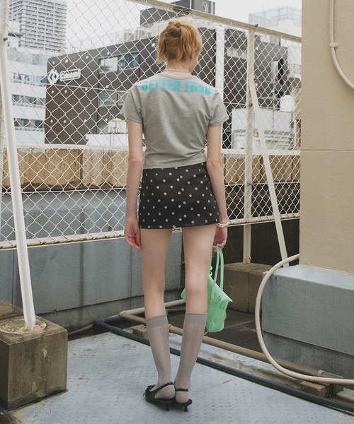 Mili affinity(ミリアフィニティー)の「HOTESTロゴTシャツ(Tシャツ/カットソー・レディース・杢グレー/ブラック/レッド/ピンク/オフホワイト・FREE)」の13枚目の写真