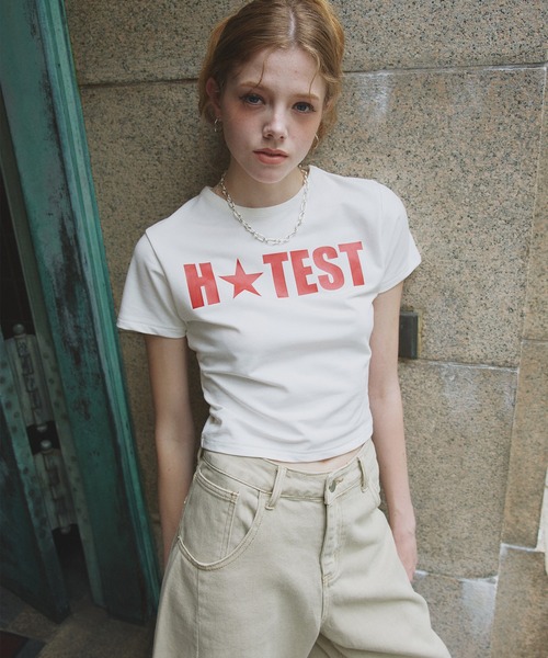 Mili affinity(ミリアフィニティー)の「HOTESTロゴTシャツ(Tシャツ/カットソー・レディース・杢グレー/ブラック/レッド/ピンク/オフホワイト・FREE)」の15枚目の写真