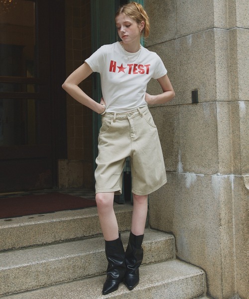 Mili affinity(ミリアフィニティー)の「HOTESTロゴTシャツ(Tシャツ/カットソー・レディース・杢グレー/ブラック/レッド/ピンク/オフホワイト・FREE)」の16枚目の写真