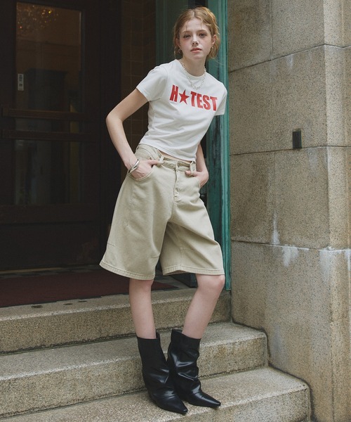 Mili affinity(ミリアフィニティー)の「HOTESTロゴTシャツ(Tシャツ/カットソー・レディース・杢グレー/ブラック/レッド/ピンク/オフホワイト・FREE)」の19枚目の写真