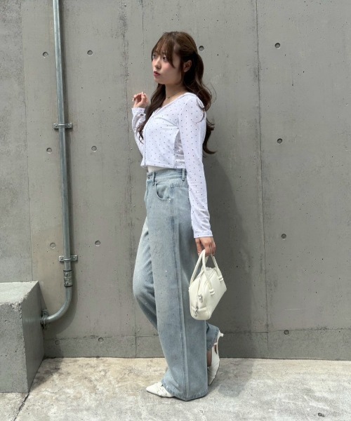 continuer de NICE CLAUP(コンティニューデナイスクラップ)の「【UVカット率90%】刺しゅうUVカットスクエアパーカー(Tシャツ/カットソー・レディース・ブラック/ピンク/アイボリー/ブラウン/ドット/ブラック系その他・FREE)」の11枚目の写真