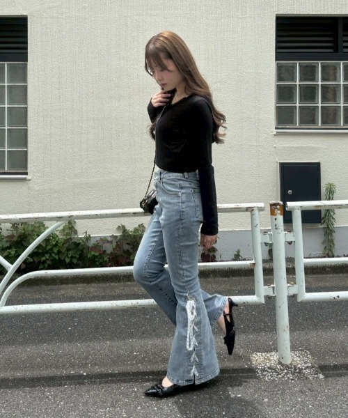 continuer de NICE CLAUP(コンティニューデナイスクラップ)の「【UVカット率90%】刺しゅうUVカットスクエアパーカー(Tシャツ/カットソー・レディース・ブラック/ピンク/アイボリー/ブラウン/ドット/ブラック系その他・FREE)」の20枚目の写真