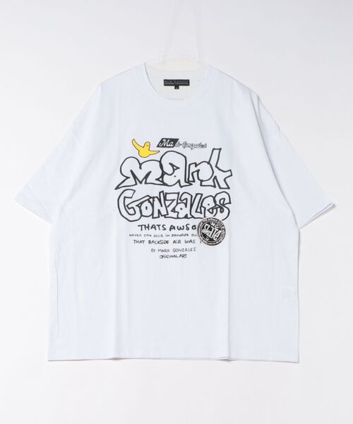 Port(ポート)の「【 Mark Gonzales / マークゴンザレス 】 BIG LOGO & WAPPEN Tシャツ(Tシャツ/カットソー・メンズ・ブラック/ホワイト/セージグリーン・LARGE/X-LARGE/MEDIUM)」の1枚目の写真