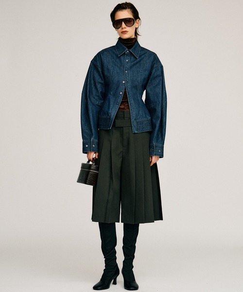 PRANK PROJECT(プランクプロジェクト)の「【2026Autumn Pre-Order】ダブルウエストプリーツハーフパンツ / Double-Waist Pleated Half Pants(その他パンツ・レディース・カーキ/グレー/ブラック・38/36)」の6枚目の写真