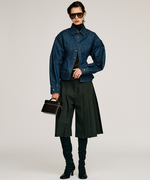 PRANK PROJECT(プランクプロジェクト)の「【2026Autumn Pre-Order】ダブルウエストプリーツハーフパンツ / Double-Waist Pleated Half Pants(その他パンツ・レディース・カーキ/グレー/ブラック・38/36)」の7枚目の写真